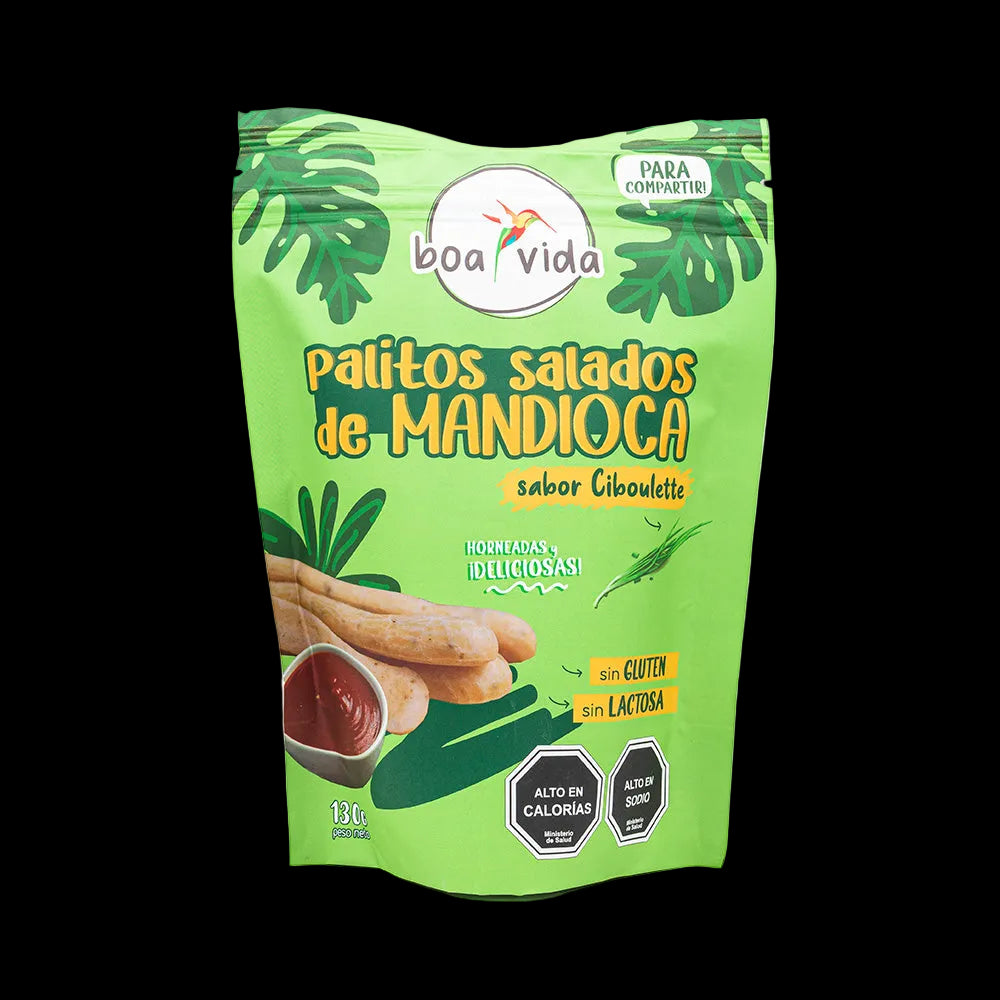 Palitos Salados de Mandioca Variedades de Sabores Envase para Compartir