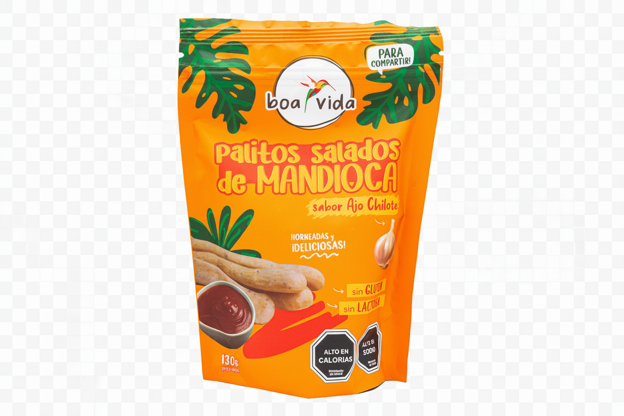 Palitos Salados de Mandioca Variedades de Sabores Envase para Compartir