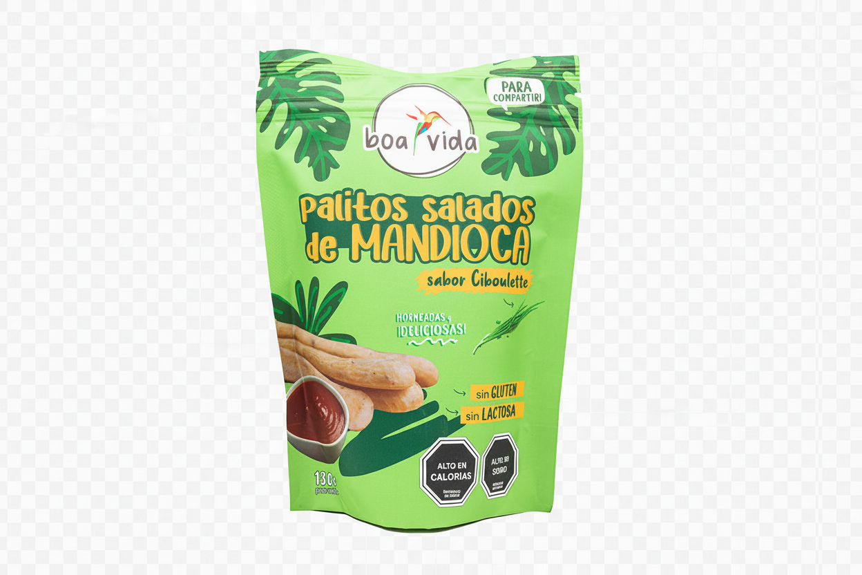 Palitos Salados de Mandioca Variedades de Sabores Envase para Compartir