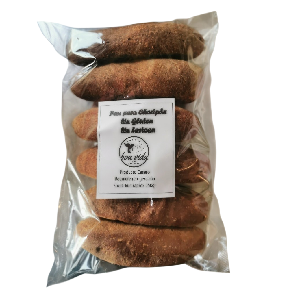 Pack 6 panes de choripán libres de gluten y libres de lácteos